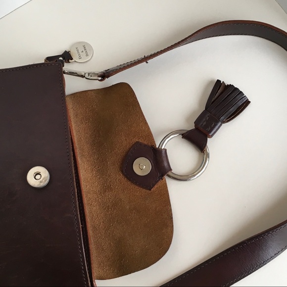 Vtg Dooney & Bourke brown purse bag Italy tassel - Picture 6 of 8